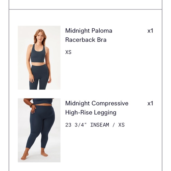NWT Girlfriend Collective midnight compressive set - Picture 1 of 1